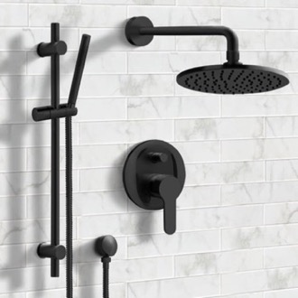 Shower Faucet Matte Black Shower System with 8